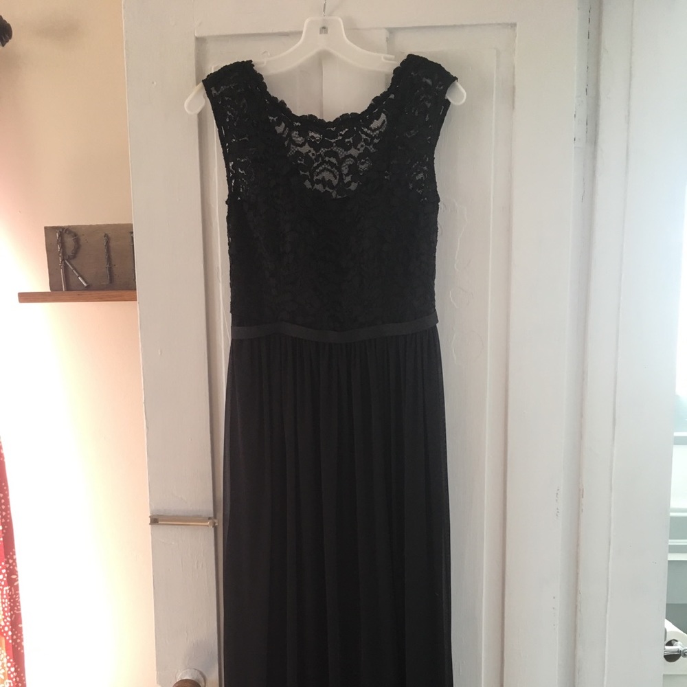 David’s Bridal Black Lace Bridesmaid Dress